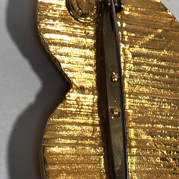 Dominique Aurientis Paris Gold Plated Vintage Heart Shaped Brooch Pin - Picture 4 of 13